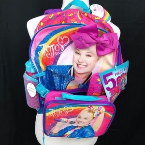 NWT Jojo Siwa 5 Piece Backpack Set